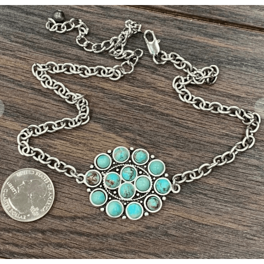 15" Long, Natural Turquoise Choke Necklace