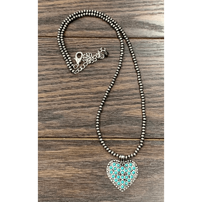 Heart turquoise pendent necklace