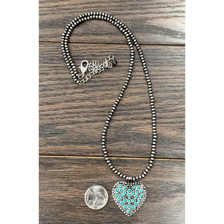 Heart turquoise pendent necklace