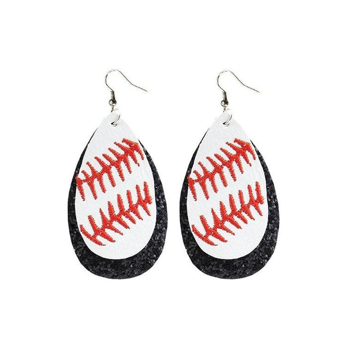 Baseball Glitter Earrings 