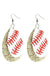 Baseball Glitter Earrings 