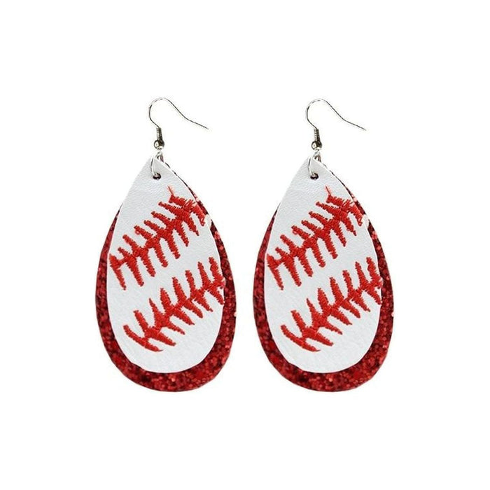 Baseball Glitter Earrings 