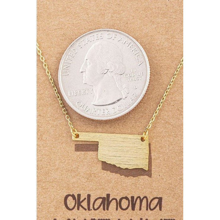 Oklahoma state pendant necklace
