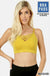 Front v-lattice bralette with removable bra pads