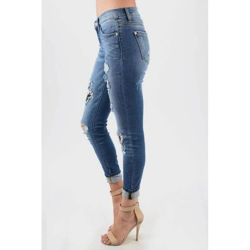 Leopard Print Patch Skinny