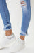 Mid rise hem detail ankle skinny jeans KanCan