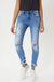 Mid rise hem detail ankle skinny jeans KanCan