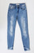 Mid rise hem detail ankle skinny jeans KanCan