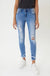 Mid rise hem detail ankle skinny jeans KanCan