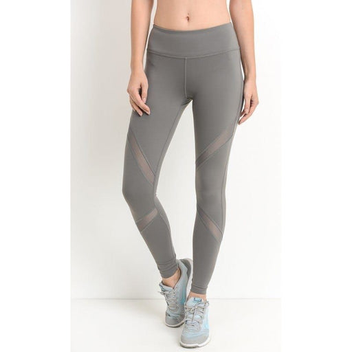 CROSS MESH PANEL FULL-LENGTH LEGGINGS