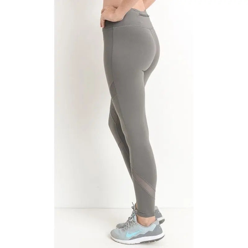 CROSS MESH PANEL FULL-LENGTH LEGGINGS