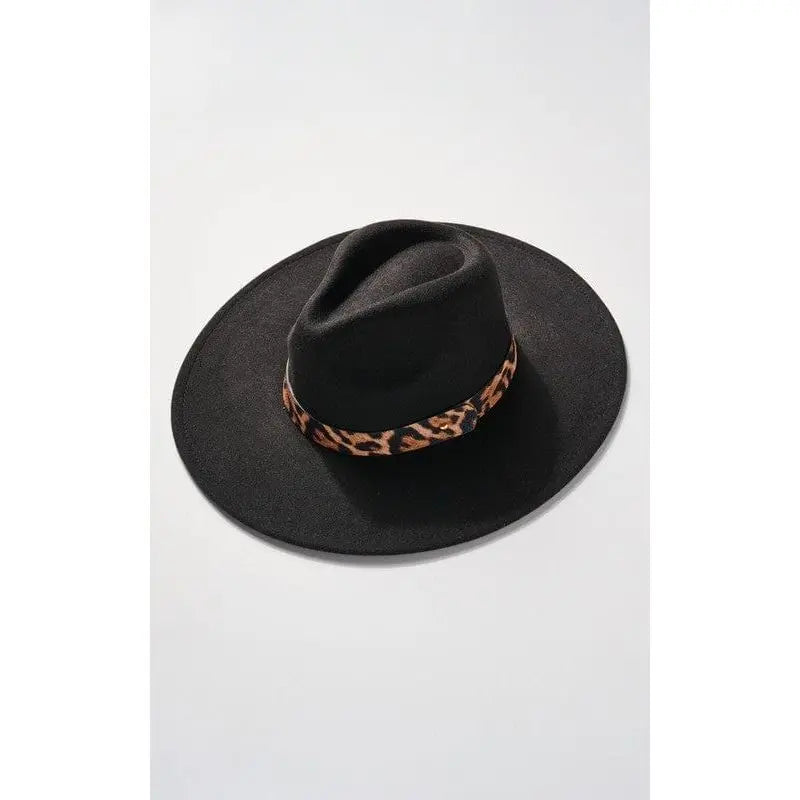 Panama rancher hat with animal print strap LECCE