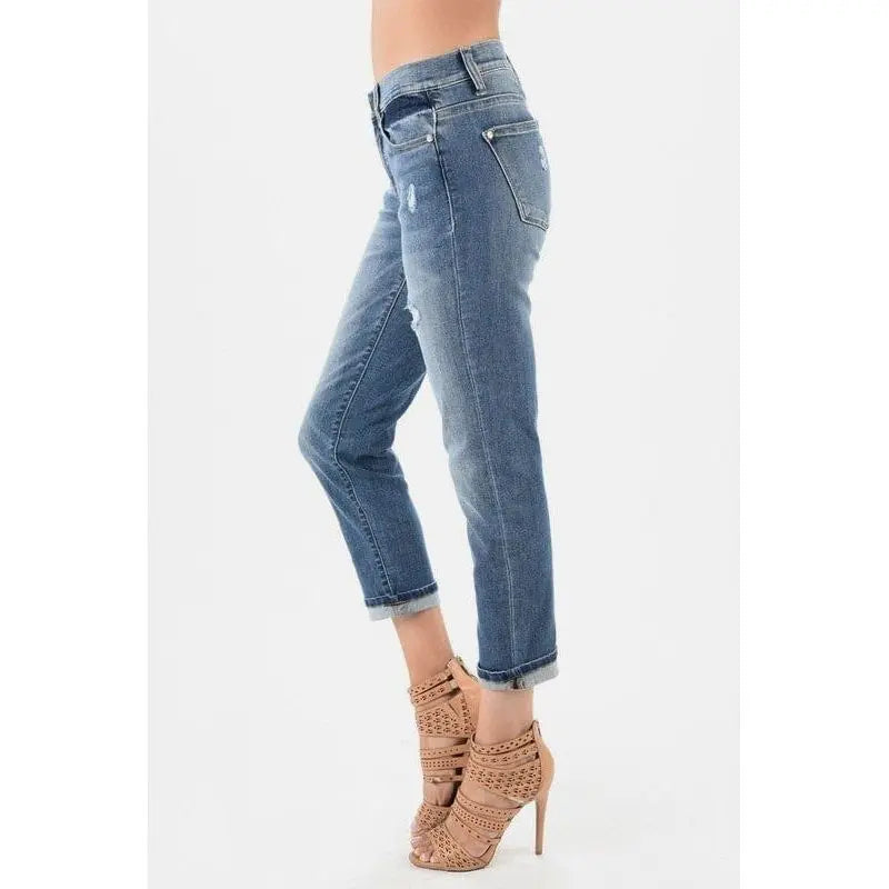 Stretchy Boyfriend Fit Mid-rise