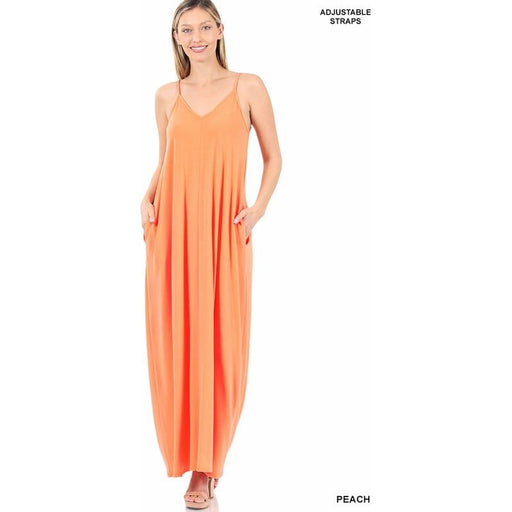 V-Neck Cami Maxi Dress w/ Pockets LECCE