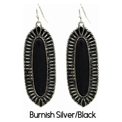 Squash Blossom Earring  Silver/Black
