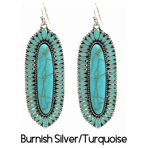 Squash Blossom Earring Silver/Turquoise