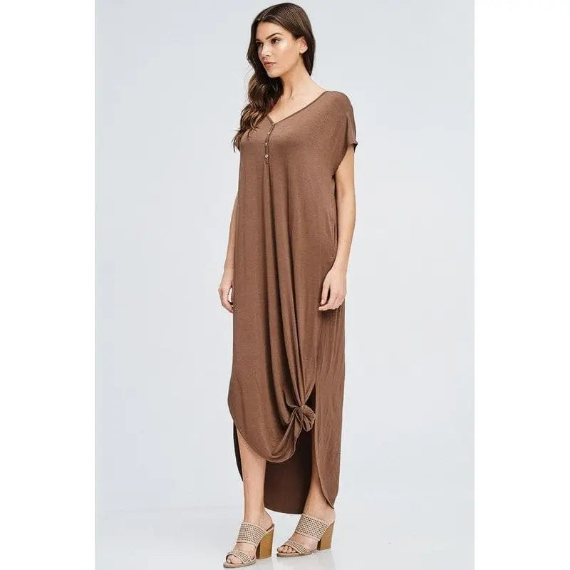 SHORT SLEEVE MIDI LENGTH DRESS