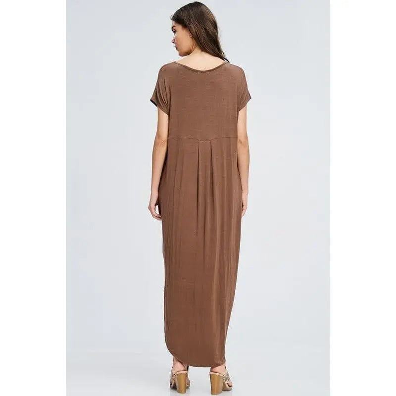 SHORT SLEEVE MIDI LENGTH DRESS