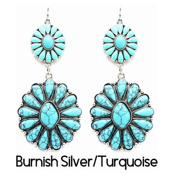 Burnish Earring  Silver/Turquoise