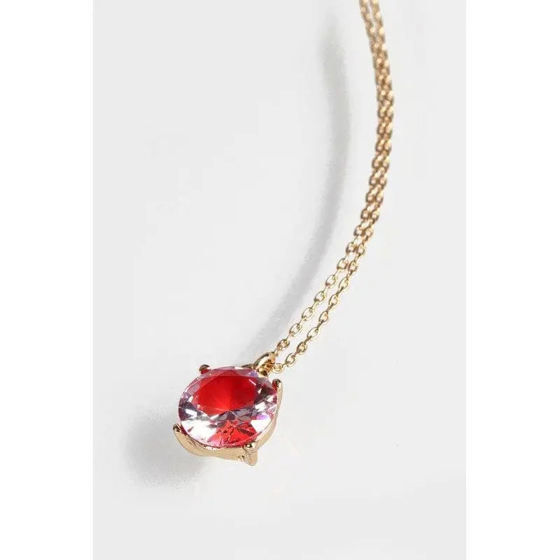 Cubic Zirconia Pendant Short Necklace LECCE
