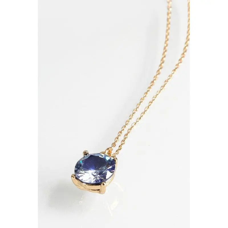 Cubic Zirconia Pendant Short Necklace LECCE
