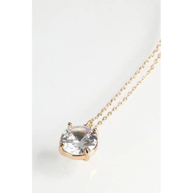 Cubic Zirconia Pendant Short Necklace LECCE