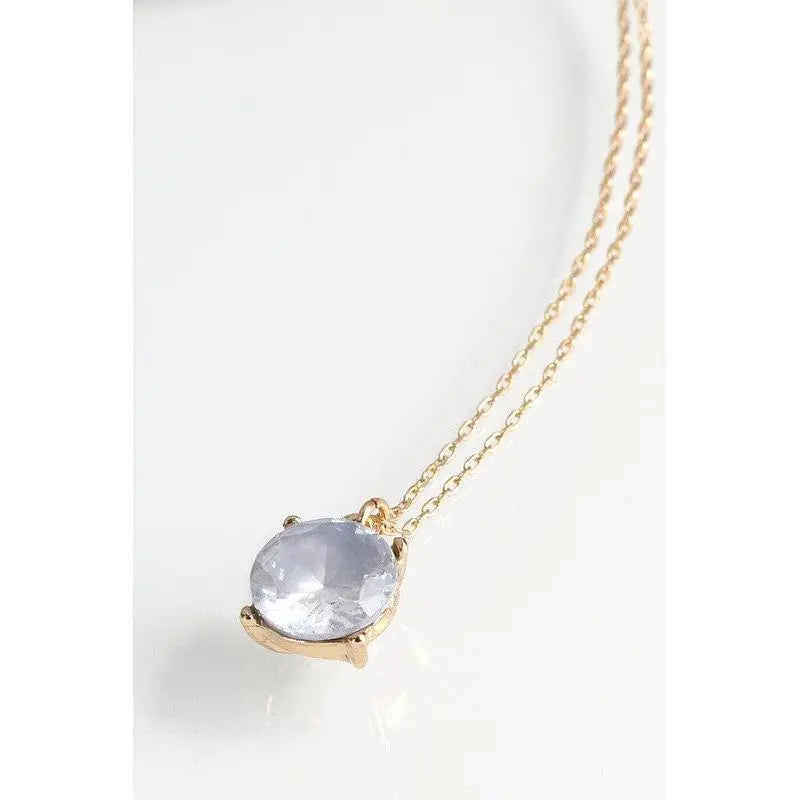 Cubic Zirconia Pendant Short Necklace LECCE