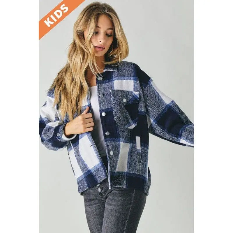 Chaqueta camisera oversize a cuadros