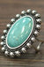 Natural turquoise adjustable ring