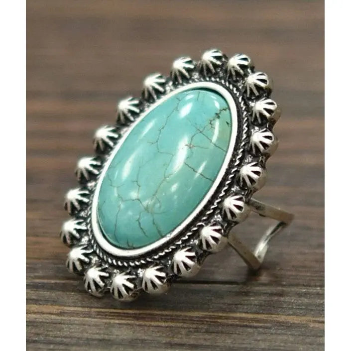 Anillo ajustable turquesa natural