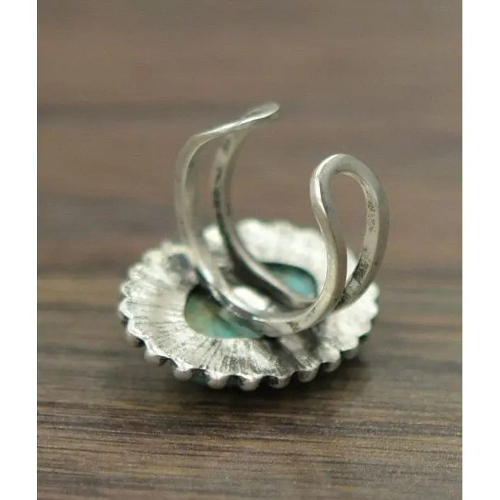 Natural turquoise adjustable ring LECCE