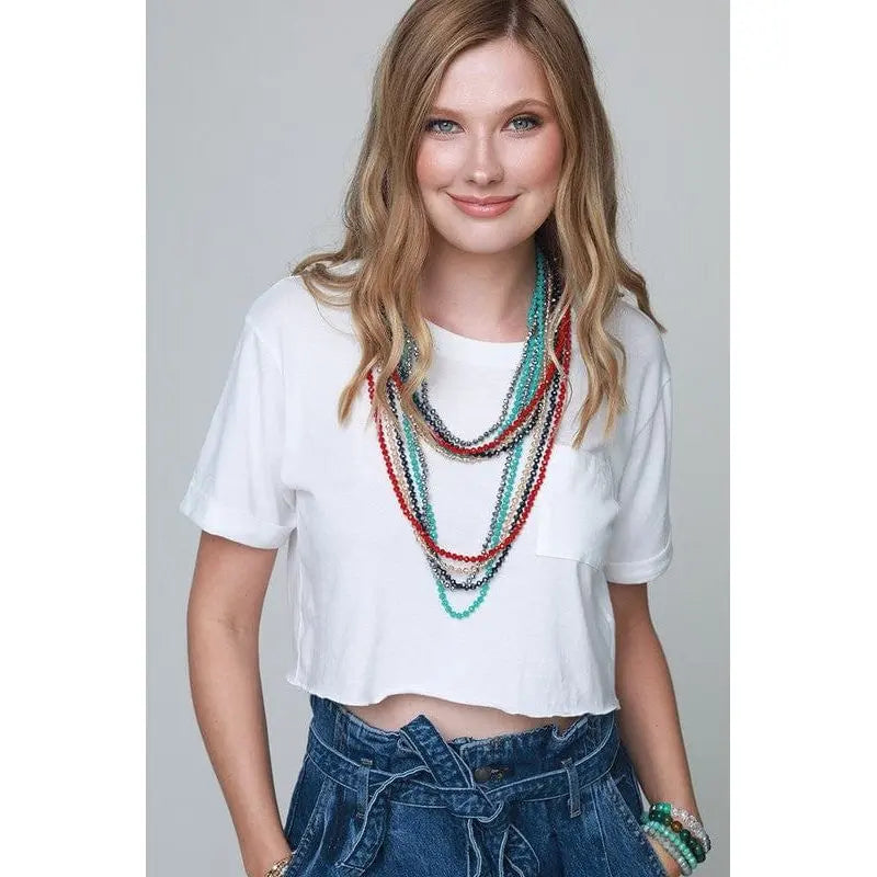 Stunning 6MM Beaded Long Necklace