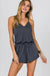 Sleeveless Strappy Romper with Drawstring Waist and self tie LECCE
