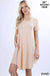 SHORT SLEEVE ROUND HEM A-LINE DRESS - SIDE POCKETS