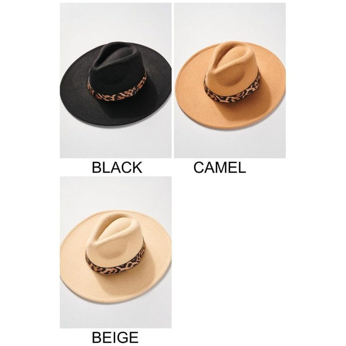 Panama rancher hat with animal print strap