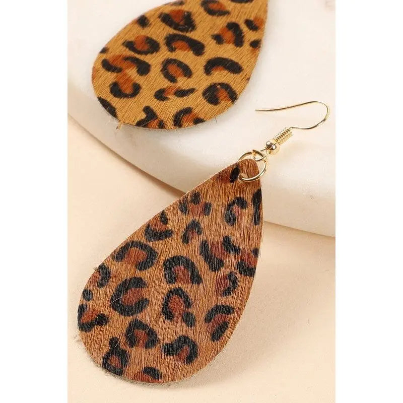 Animal Print Tear Drop Earrings LECCE