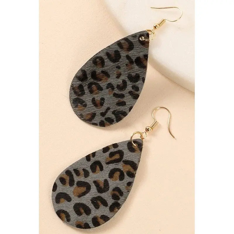 Animal Print Tear Drop Earrings LECCE