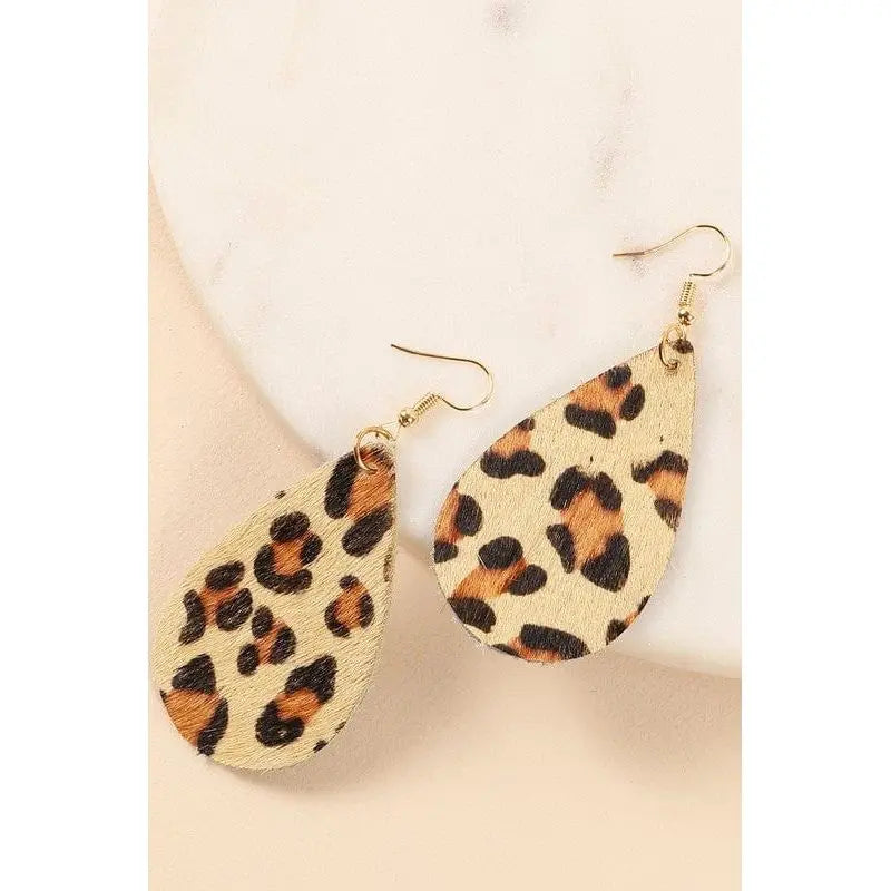 Animal Print Tear Drop Earrings LECCE