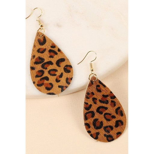 Animal Print Tear Drop Earrings LECCE