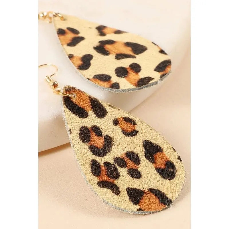 Animal Print Tear Drop Earrings LECCE