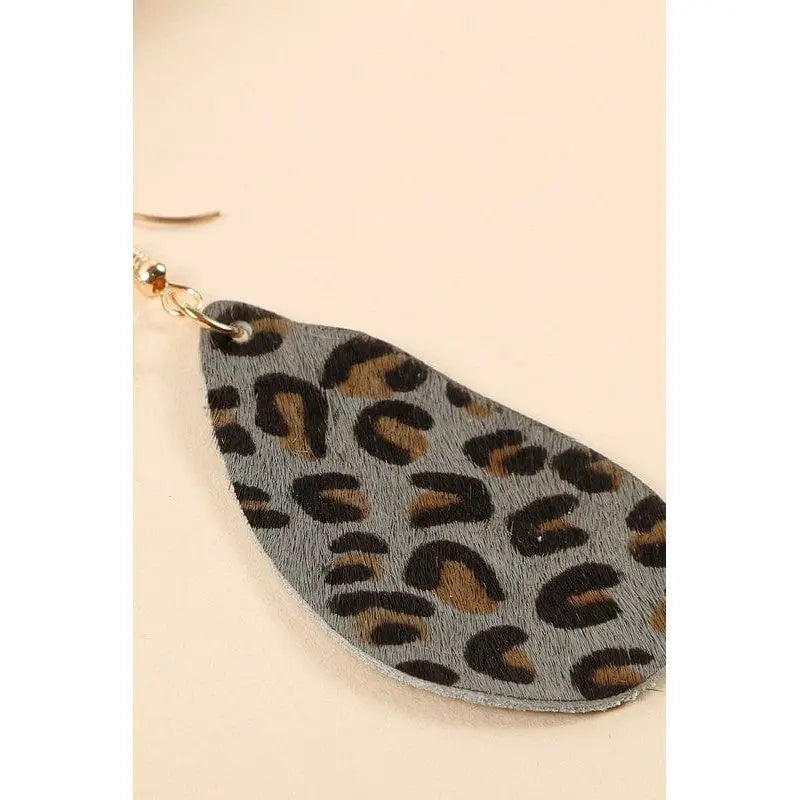 Animal Print Tear Drop Earrings LECCE