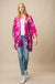Sheer Three Quarter Sleeve Floral Print Kimono Cardigan LECCE