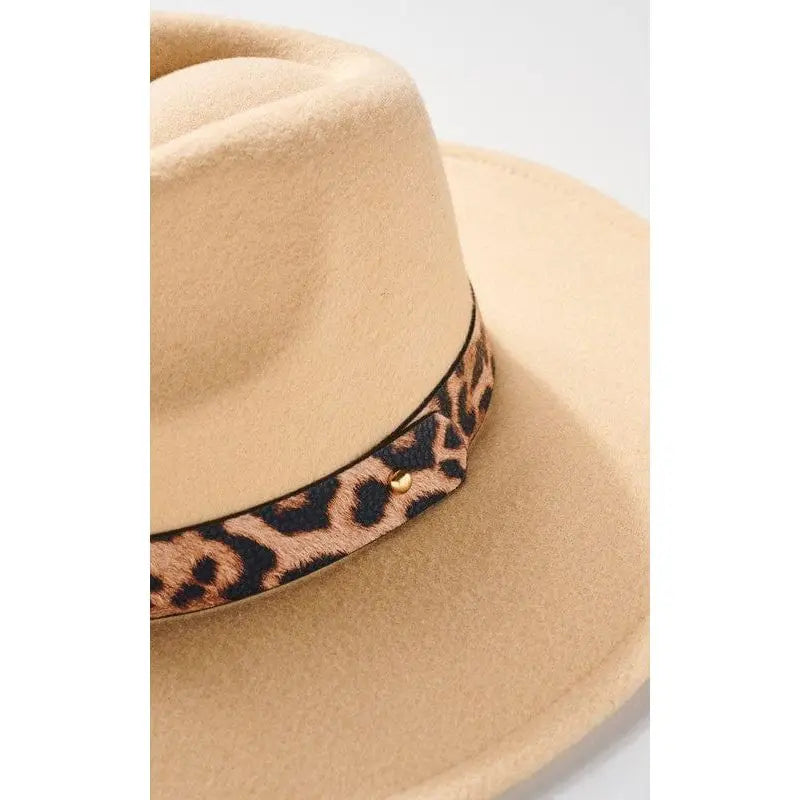 Panama rancher hat with animal print strap LECCE