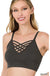 Front v-lattice bralette with removable bra pads LECCE