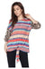 Stripe Print Front Twist Hi Lo Top