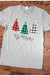 BE MERRY PLAID CHRISTMAS TREES T-SHIRT