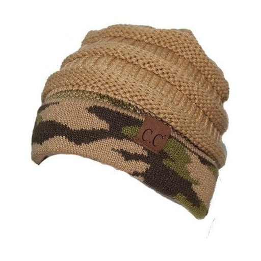 CC-46 CAMO BEANIE CAMEL