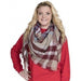 Simply Southern Plaid Blanket Scarf in Camel and Red