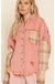 Distressed mix plaid jacket