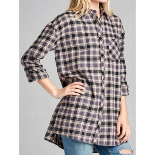 3/4 ROLL UP SLEEVE FLANNEL